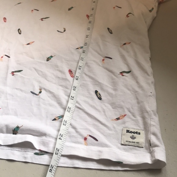 Roots all over surf print T-shirt unisex XL white - Picture 7 of 9